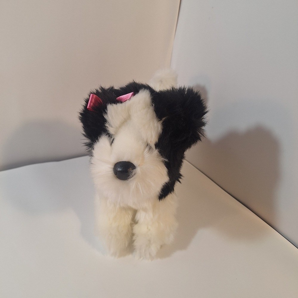 Douglas Cuddle Shih-Tzu Dog Black White Pink Bow 9" Plush Stuffed Animal Toy